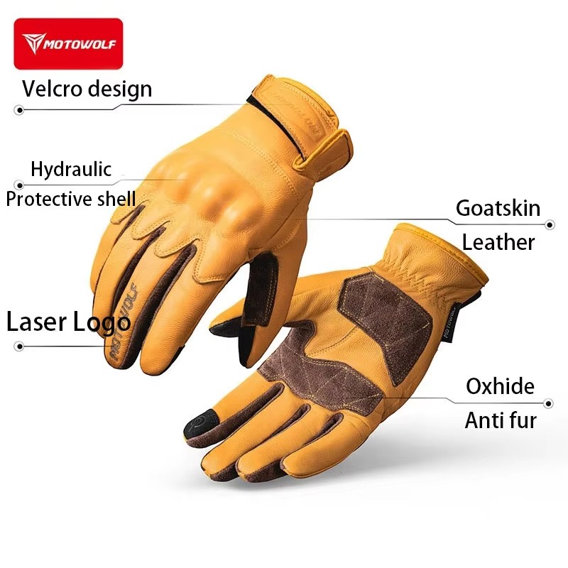 قفازات جلدية للدراجات النارية  - مراجعة Motorcycle Glove Knuckle وسعره